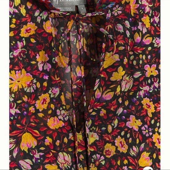 Anthropologie Helene Tunic Dress Floral Ruffled Size Small - Picture 4 of 13
